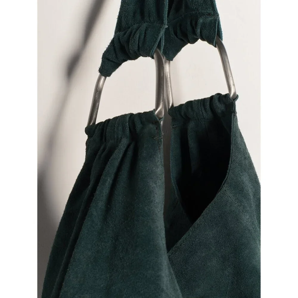 FREE PEOPLE Bobbi Slouch Suede Tote / Pine - Picture 4 of 5